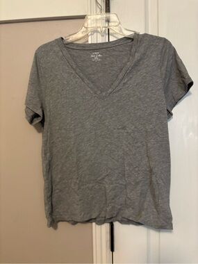 J. Crew Soft Gray V-Neck Short Sleeve Tee